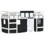 Cama alta niños con cortinas madera pino blanco negro 90x200 cm de , Camas y somieres - Ref: Foro24-3206967, Precio: 215,36 €...