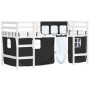 Children's loft bed with black white pine wood curtains 90x200 cm by , Beds and slatted bases - Ref: Foro24-3206967, Price: 2...