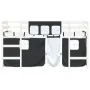 Cama alta niños con cortinas madera pino blanco negro 90x200 cm de , Camas y somieres - Ref: Foro24-3206967, Precio: 215,36 €...