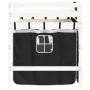 Cama alta niños con cortinas madera pino blanco negro 90x200 cm de , Camas y somieres - Ref: Foro24-3206967, Precio: 215,36 €...