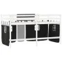 Cama alta niños con cortinas madera pino blanco negro 90x200 cm de , Camas y somieres - Ref: Foro24-3206967, Precio: 215,36 €...