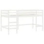 Cama alta niños con cortinas madera pino blanco negro 90x200 cm de , Camas y somieres - Ref: Foro24-3206967, Precio: 215,36 €...