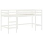 Cama alta niños con cortinas madera pino blanco negro 90x200 cm