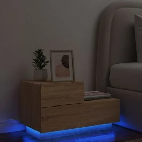 Nachttisch mit LED-Leuchten Sonoma Eiche 70x36x40,5 cm von , Nachttische - Ref: Foro24-836779, Preis: 66,78 €, Rabatt: %