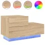 Bedside table with Sonoma oak LED lights 70x36x40.5 cm by , Nightstands - Ref: Foro24-836779, Price: 66,78 €, Discount: %