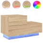 Mesita de noche con luces LED roble Sonoma 70x36x40,5 cm de , Mesitas de noche - Ref: Foro24-836779, Precio: 62,65 €, Descuen...