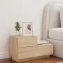 Bedside table with Sonoma oak LED lights 70x36x40.5 cm by , Nightstands - Ref: Foro24-836779, Price: 66,78 €, Discount: %