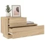 Bedside table with Sonoma oak LED lights 70x36x40.5 cm by , Nightstands - Ref: Foro24-836779, Price: 66,78 €, Discount: %