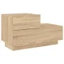 Bedside table with Sonoma oak LED lights 70x36x40.5 cm by , Nightstands - Ref: Foro24-836779, Price: 66,78 €, Discount: %