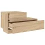 Bedside table with Sonoma oak LED lights 70x36x40.5 cm by , Nightstands - Ref: Foro24-836779, Price: 66,78 €, Discount: %