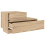 Mesita de noche con luces LED roble Sonoma 70x36x40,5 cm de , Mesitas de noche - Ref: Foro24-836779, Precio: 62,65 €, Descuen...