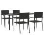 5-teiliges Garten-Ess-Set aus schwarzem synthetischem Rattan von , Gartensets - Ref: Foro24-3156758, Preis: 232,15 €, Rabatt: %