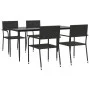 5-teiliges Garten-Ess-Set aus schwarzem synthetischem Rattan von , Gartensets - Ref: Foro24-3156758, Preis: 232,05 €, Rabatt: %