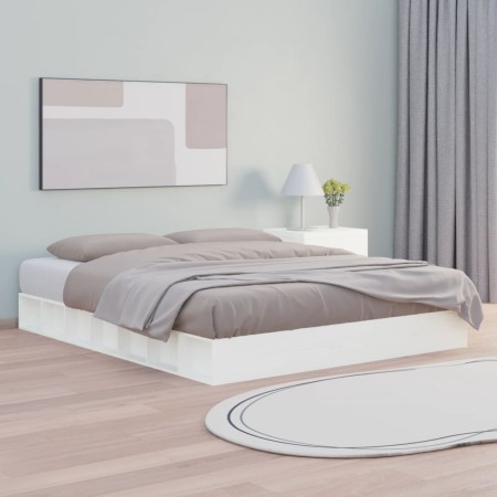 Super-King-Size-Bettgestell aus weißem Massivholz, 180 x 200 cm von , Betten und Lattenroste - Ref: Foro24-820662, Preis: 173...