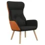 Black fabric and PVC relaxation armchair by , Armchairs - Ref: Foro24-341307, Price: 105,05 €, Discount: %