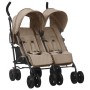 Taupe gray steel twin cart by vidaXL, Baby strollers - Ref: Foro24-10237, Price: 195,17 €, Discount: %
