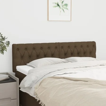 Headboards 2 units of dark brown fabric 80x7x78/88 cm by , Headboards and footboards - Ref: Foro24-346357, Price: 80,79 €, Di...