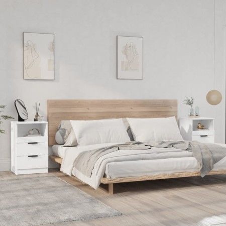 Mesitas de noche 2 uds madera contrachapada color blanco de vidaXL, Mesitas de noche - Ref: Foro24-811233, Precio: 108,25 €, ...