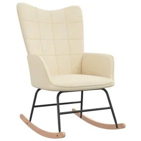 Cremefarbener Schaukelstuhl aus Stoff von , Schaukelstühle - Ref: Foro24-328009, Preis: 117,15 €, Rabatt: %