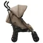 Taupe gray steel twin cart by vidaXL, Baby strollers - Ref: Foro24-10237, Price: 208,37 €, Discount: %