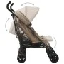 Taupe gray steel twin cart by vidaXL, Baby strollers - Ref: Foro24-10237, Price: 208,37 €, Discount: %