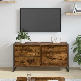 Gabinete de TV con cajón Roble Humo 100 x 36 x 49.5 cm en Muebles TV | Comprar online en Foro24