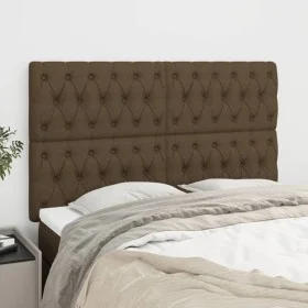 Cabeceros 4 unidades de tela marrón oscuro 80x7x78/88 cm de , Cabeceros y pies de cama - Ref: Foro24-3116677, Precio: 150,83 ...