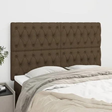 Headboards 4 units of dark brown fabric 80x7x78/88 cm by , Headboards and footboards - Ref: Foro24-3116677, Price: 149,94 €, ...