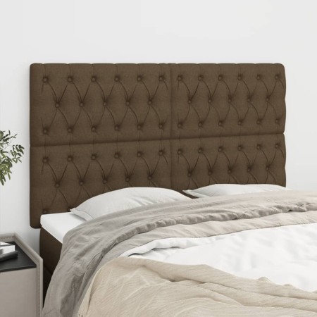 Kopfteile 4 Einheiten aus dunkelbraunem Stoff 80x7x78/88 cm von , Kopf- und Fußteile - Ref: Foro24-3116677, Preis: 153,69 €, ...
