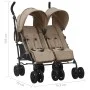 Taupe gray steel twin cart by vidaXL, Baby strollers - Ref: Foro24-10237, Price: 208,37 €, Discount: %
