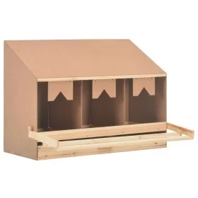 Chicken nesting box with 4 pine wood compartments 93x40x65 cm by vidaXL, Egg incubators - Ref: Foro24-170655, Price: 87,99 €,...
