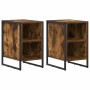 Mesa de Noche 2 pcs Roble Humo 39.5 x 30 x 50 cm
