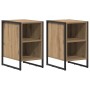 Mesa de Noche 2 pcs Roble Artesanal 39.5 x 30 x 50 cm