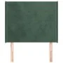 Cabecero con orejas de terciopelo verde oscuro 83x16x118/128 cm de , Cabeceros y pies de cama - Ref: Foro24-3119333, Precio: ...