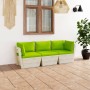 Sofá de palets de jardín 3 plazas con cojines madera de abeto by vidaXL, Garden sets - Ref: Foro24-3063407, Price: 246,72 €, ...