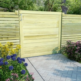 Puerta de valla de madera de pino impregnada 100x100 cm