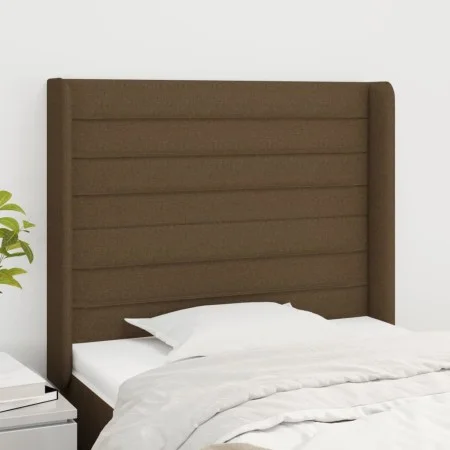 Headboard with dark brown fabric ears 83x16x118/128 cm by , Headboards and footboards - Ref: Foro24-3119697, Price: 64,06 €, ...