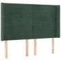 Headboard with dark green velvet ears 147x16x118/128cm by , Headboards and footboards - Ref: Foro24-3119771, Price: 116,37 €,...