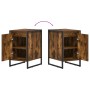 Mesa de Noche Roble Humo 39,5 x 30 x 50 cm Madera contrachapada