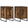 Mesa de Noche 2 pcs Roble Humo 39,5 x 30 x 50 cm