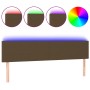 Headboard with LED in dark brown fabric 160x5x78/88 cm by , Headboards and footboards - Ref: Foro24-3121341, Price: 63,51 €, ...
