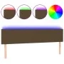 Headboard with LED in dark brown fabric 160x5x78/88 cm by , Headboards and footboards - Ref: Foro24-3121341, Price: 63,08 €, ...