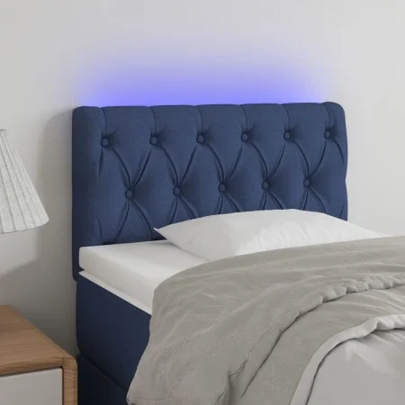 Blue fabric headboard with LED 80x7x78/88 cm by , Headboards and footboards - Ref: Foro24-3121928, Price: 47,57 €, Discount: %