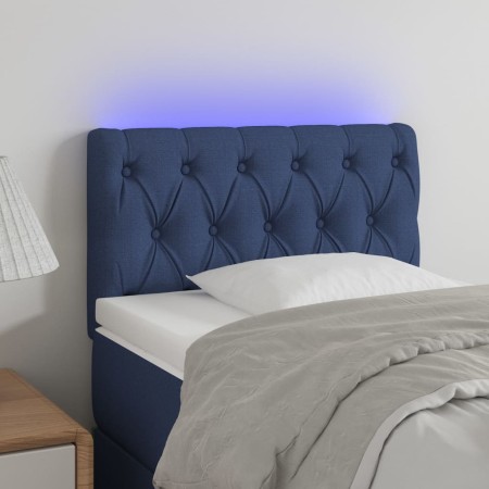 Kopfteil aus blauem Stoff mit LED 80x7x78/88 cm von , Kopf- und Fußteile - Ref: Foro24-3121928, Preis: 45,47 €, Rabatt: %