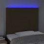 Kopfteil mit LED-Leuchten aus dunkelbraunem Stoff 90x5x118/128 cm von , Kopf- und Fußteile - Ref: Foro24-3122129, Preis: 58,2...