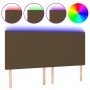Headboard with LED lights dark brown fabric 200x5x118/128 cm by , Headboards and footboards - Ref: Foro24-3122169, Price: 118...