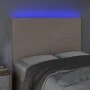 Headboard LED lights cappuccino synthetic leather 144x5x118/128cm by , Headboards and footboards - Ref: Foro24-3122239, Price...