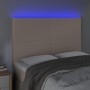 Kopfteil mit LED-Beleuchtung, Cappuccino-Kunstleder, 144 x 5 x 118/128 cm von , Kopf- und Fußteile - Ref: Foro24-3122239, Pre...