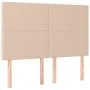 Headboard LED lights cappuccino synthetic leather 144x5x118/128cm by , Headboards and footboards - Ref: Foro24-3122239, Price...