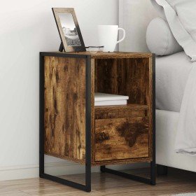 Mesa de Noche Roble Humo 39,5 x 30 x 50 cm Madera contrachapada en Mesitas de noche | Comprar online en Foro24